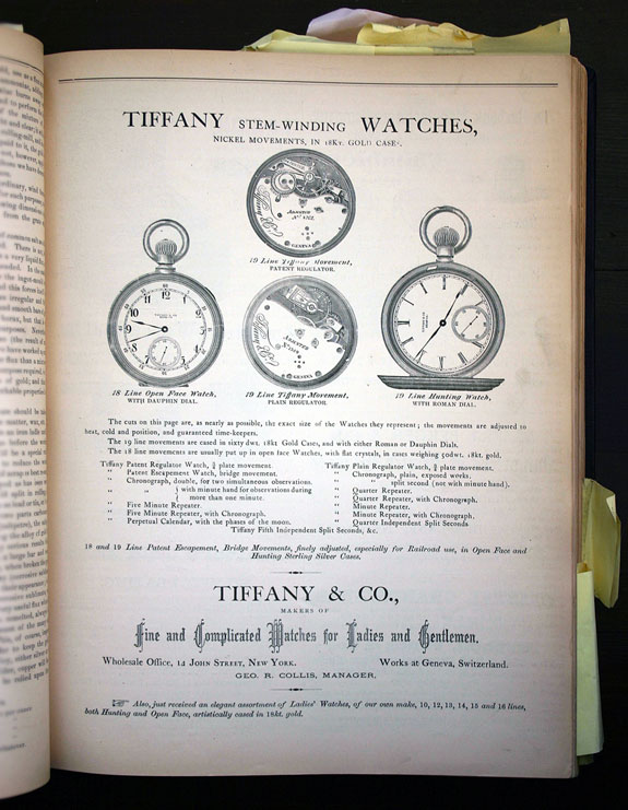 Full page Ad: Tiffany & Co., Makers of Fine & Complicated Watches for Ladies and Gentlemen