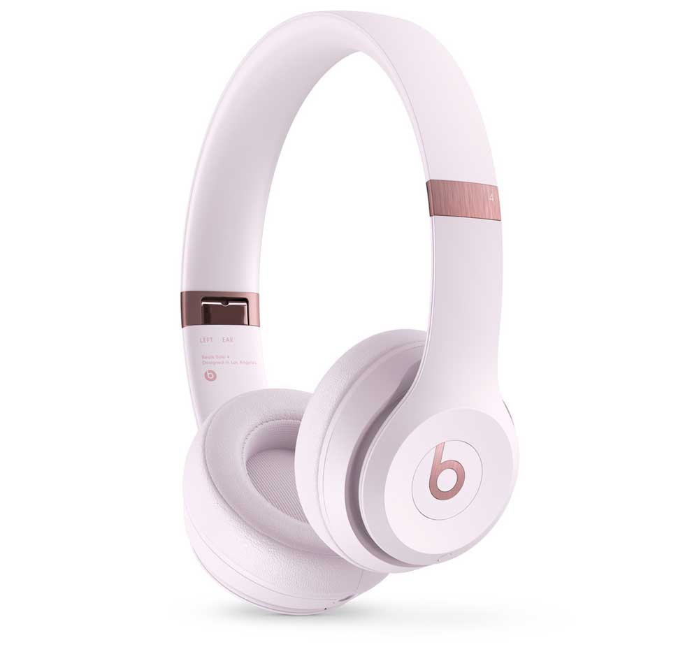 Beats Solo 4 headphones in cloud pink