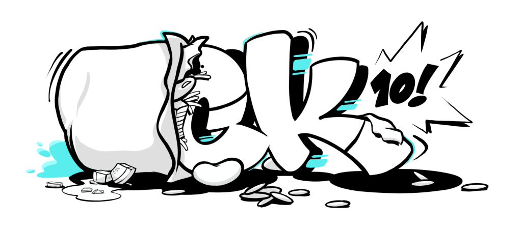 Graffiti logo designed by Will to celebrate CK's 10th anniversary at JRD