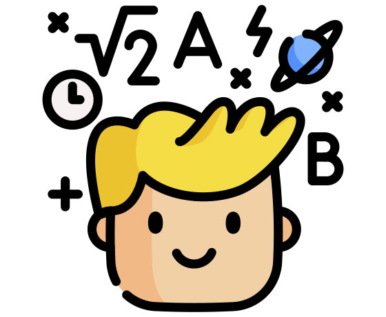 Icon of a student thinking about math and science